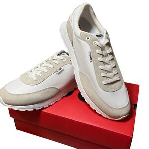 HUGO Icelin Runn MSD Men's Low Top Sneakers Open White Lace‎ Up Casual Size 13